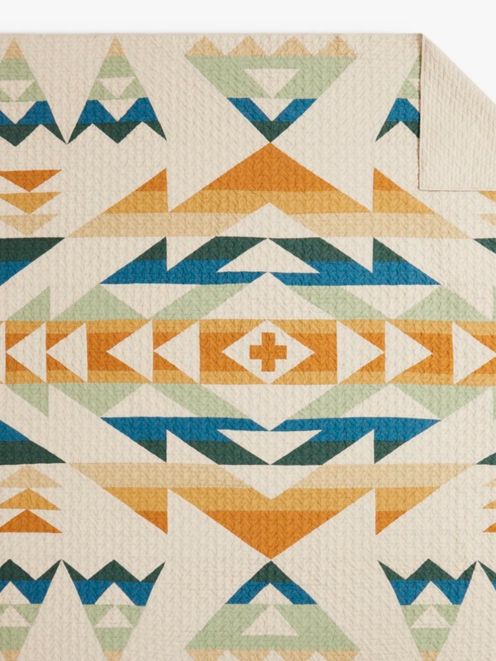 Pendleton Solstice Canyon 3pc Quilt & Shams Set 90” X  92” Tan Multi 100% Cotton - Picture 12 of 14